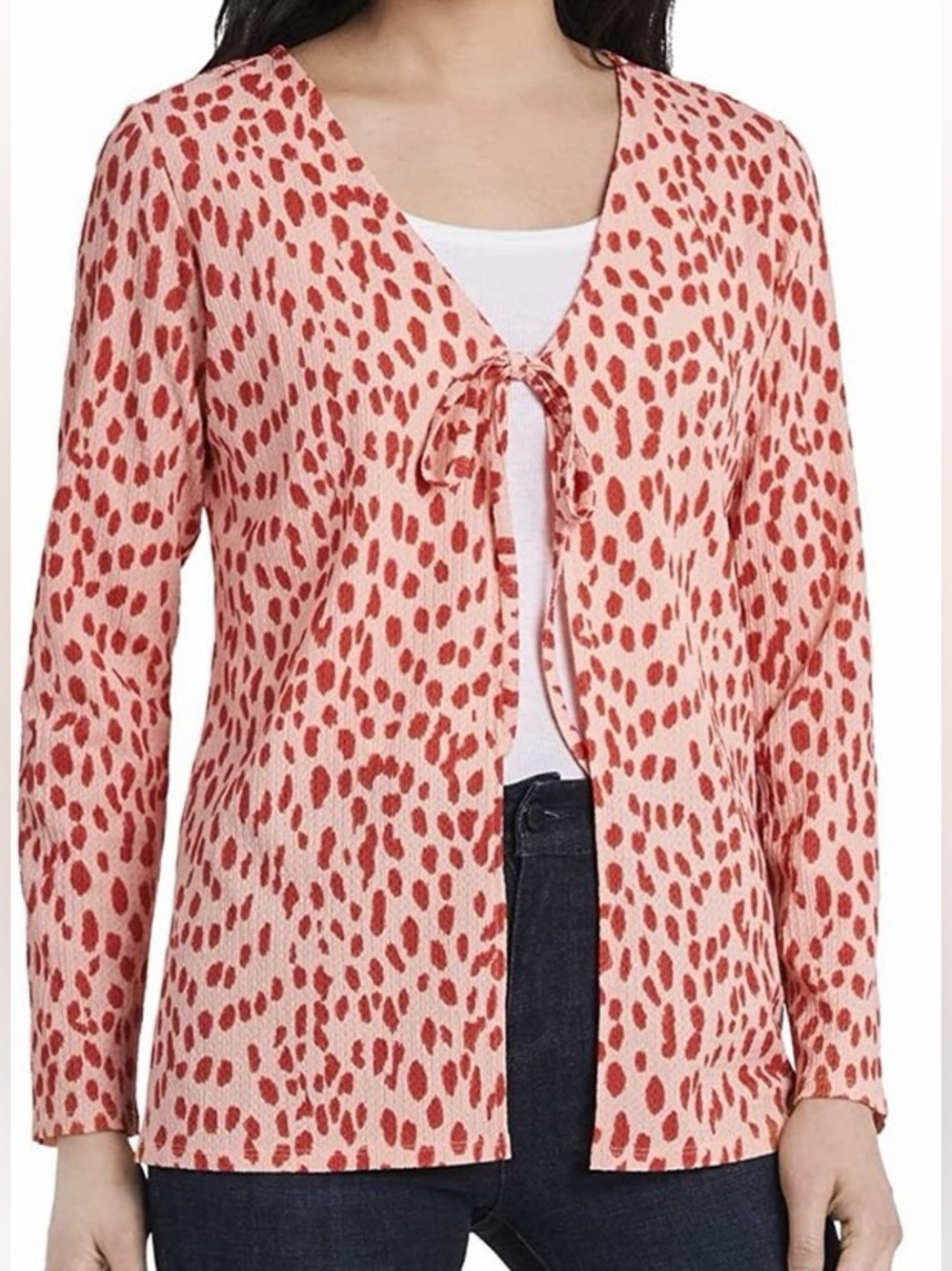 Vince Camuto Animal Print Tie Top